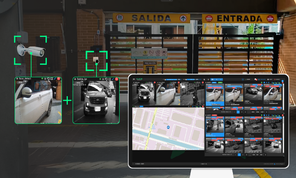 Control de acceso con doble verificación LPR y reconocimiento facial